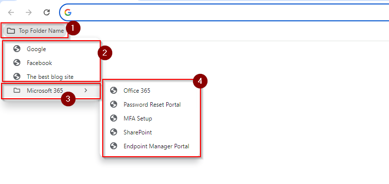 Bookmark JSON template example